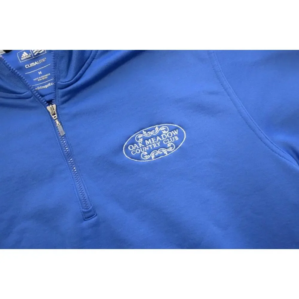 Adidas Golf Jacket ClimaLite 1/4 Zip Blue Long Sleeve Mens Size Medium‎